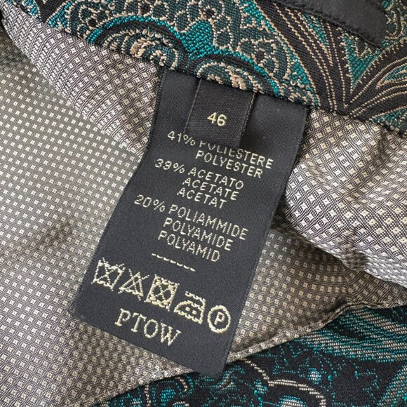 NWOT Paisley Women's Dress Pants | Fancy Trousers Turquoise - Picture 6 of 9